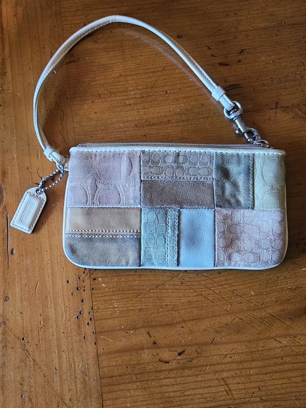 Coach Pastel Patchwork Leather Wristlet in Multi